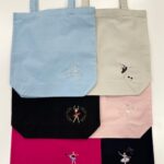 バレエ刺繍キャンバスバッグ（M） - ライトピンク