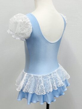 S～M/ブルーのクラッシュベロアと後ろリボンで不思議の国のアリス風娘役レオタード アリスレオタード（ブルー） | バレエ用品・レオタード 通販｜Ballet